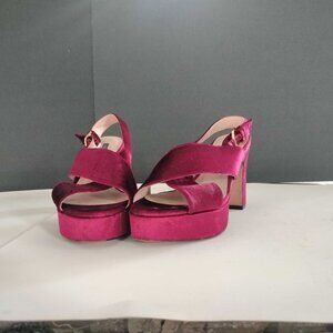 STUART WEITZMAN Ivona Heel- Luxurious Plum suede platform sandals size 9